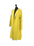 Italian Water Fall Open Front Hooded Lagnelook Cardigan-Lime green side