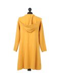 Italian Water Fall Open Front Hooded Lagnelook Cardigan-Mustard back