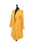 Italian Water Fall Open Front Hooded Lagnelook Cardigan-Mustard side
