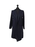 Italian Water Fall Open Front Hooded Lagnelook Cardigan-Navy