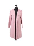 Italian Water Fall Open Front Hooded Lagnelook Cardigan-Pink