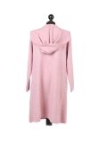 Italian Water Fall Open Front Hooded Lagnelook Cardigan-Pink back