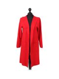 Italian Water Fall Open Front Hooded Lagnelook Cardigan-Red