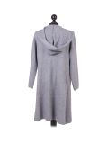 Italian Water Fall Open Front Hooded Lagnelook Cardigan-silver back