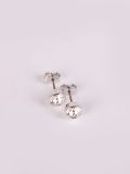 Rhodium Plated Crystal Stud Earrings-2