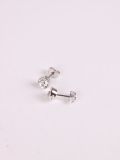 Rhodium Plated Crystal Stud Earrings-1