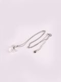 Rhodium Plated Crystal Diamond Shaped Necklace-2