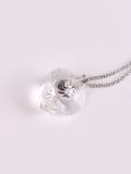 Rhodium Plated Crystal Diamond Shaped Necklace-3