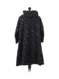 talian Zebra Print Asymmetrical Wrap Over Woolen Lagenlook Coat -Black back