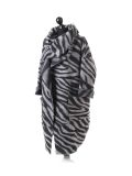 talian Zebra Print Asymmetrical Wrap Over Woolen Lagenlook Coat -Silver side