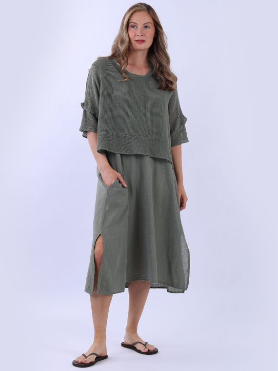 Mesh Net Cotton Dress