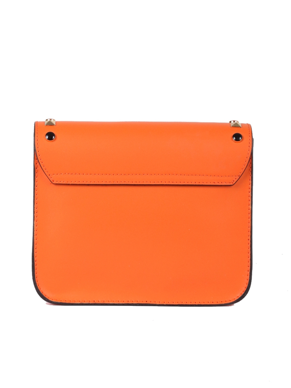 Italian Beaded Leather Shoulder Bag-Orange back