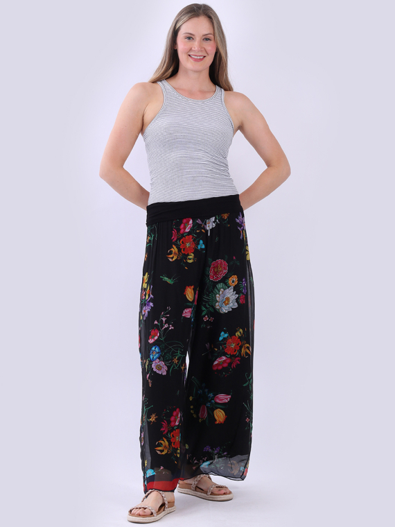 Wide Leg Silk Palazzo Pant