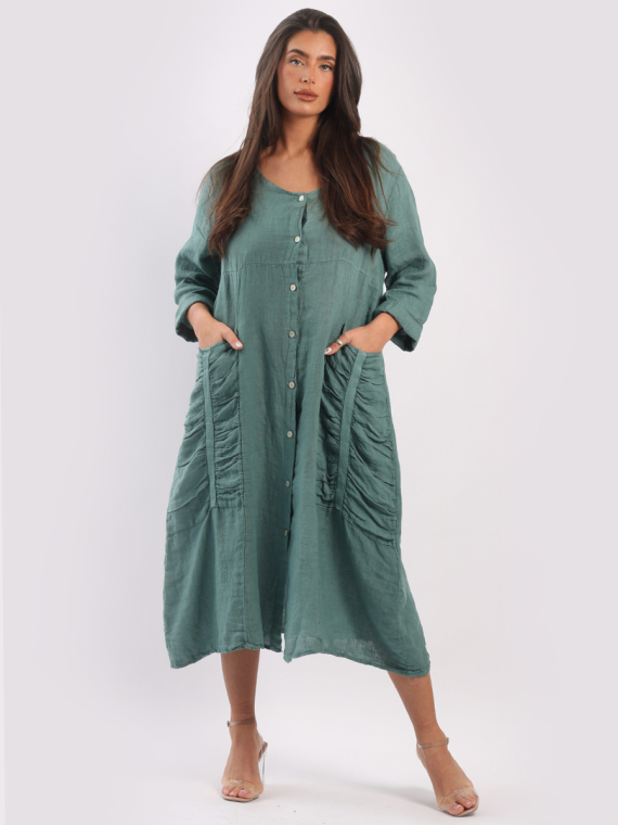 Mid length linen dresses top