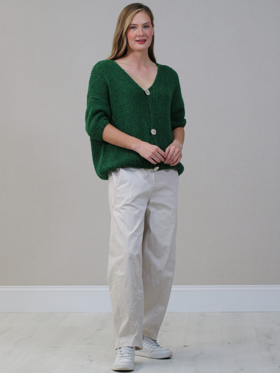 Wool Knitted Crop Cardigan