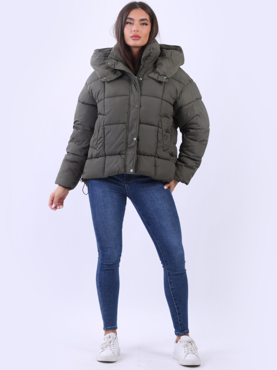 Plus Size Hooded Women Puffer Quilted Jacket