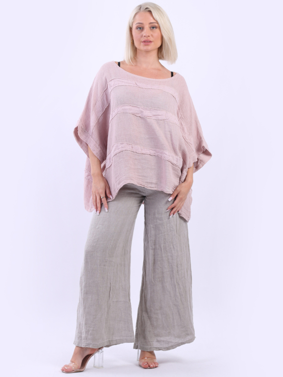Vintage Wash Batwing Linen Crop Top