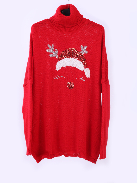 Batwing Xmas Knitted Jumper