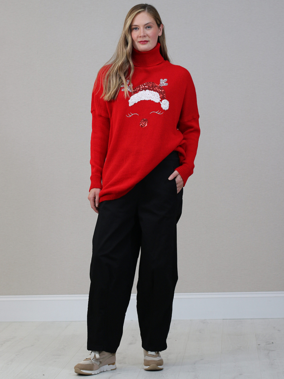 Xmas Batwing Knitted Jumper