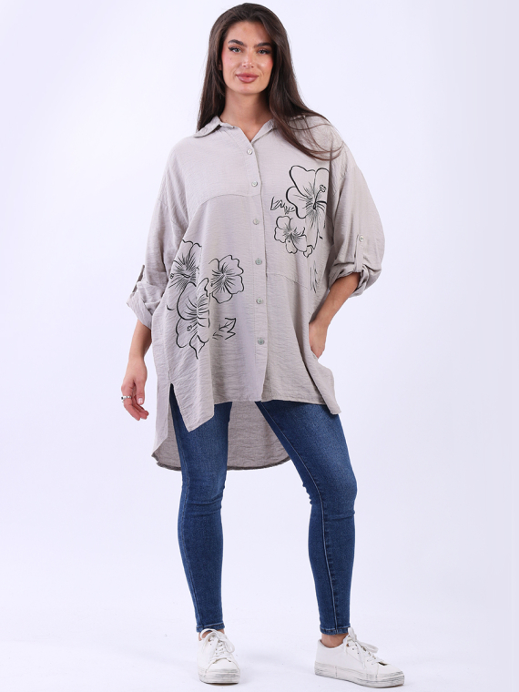 Collared Baggy Shirt Top