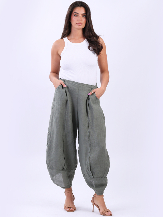 Casual linen trousers clearance