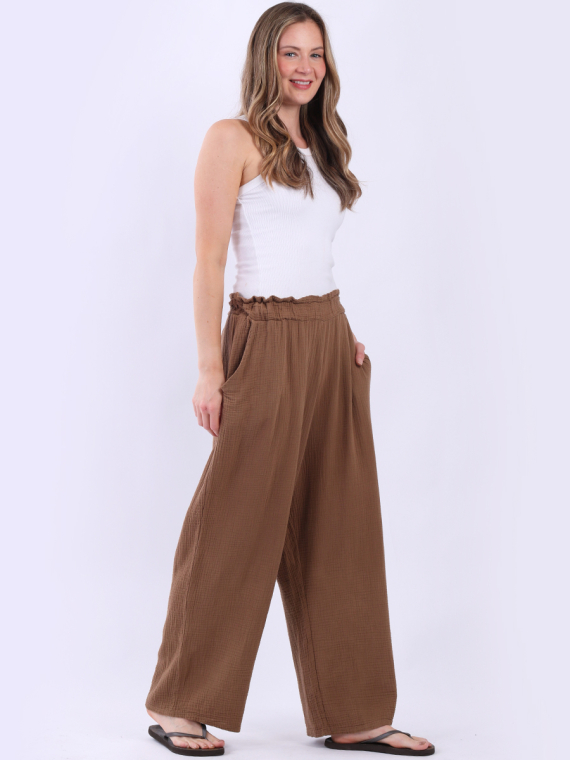 Cotton Wide Leg Trouser