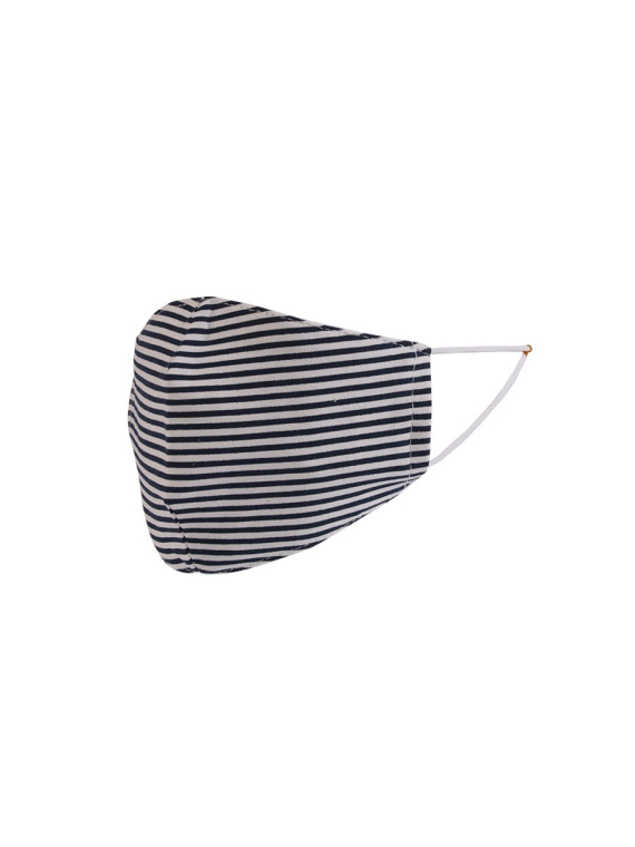 Made In Italy Stripy Print Unisex Reuseable Cotton Face Masks-White side