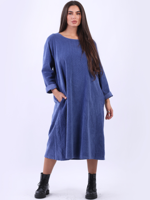 Plus Size Women Lagenlook Cotton Corduroy Dress