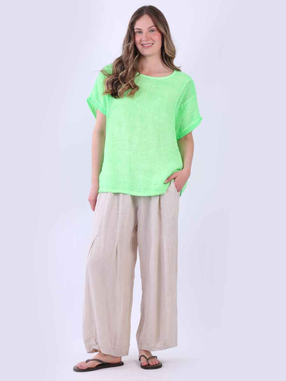 Mesh Net Linen Top