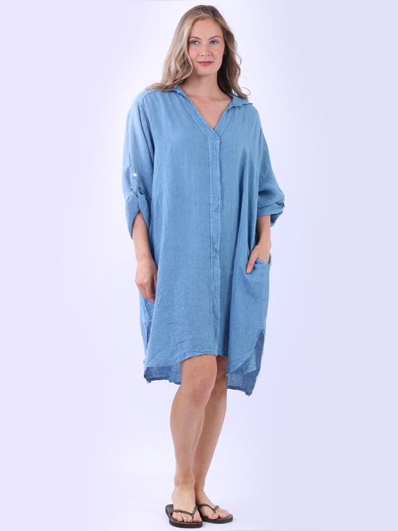 Oversized Linen Shirt Dress