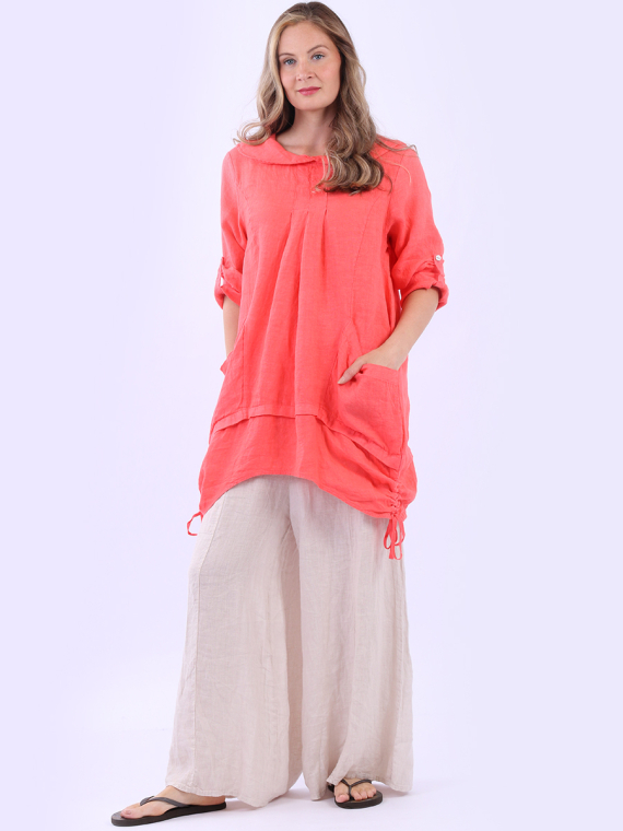 Peter Pan Collar Linen Top