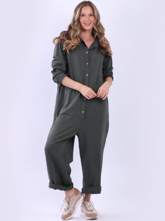 Plus size cotton jumpsuit best sale