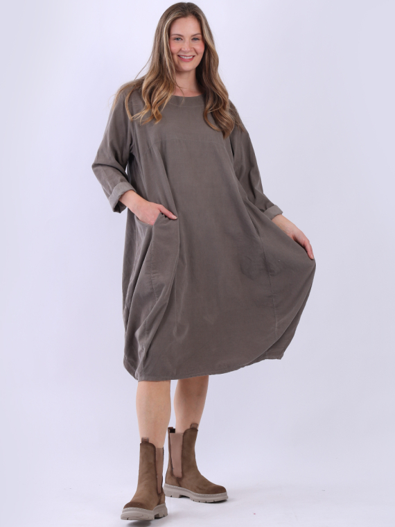 Plus Size Cotton Corduroy Dress