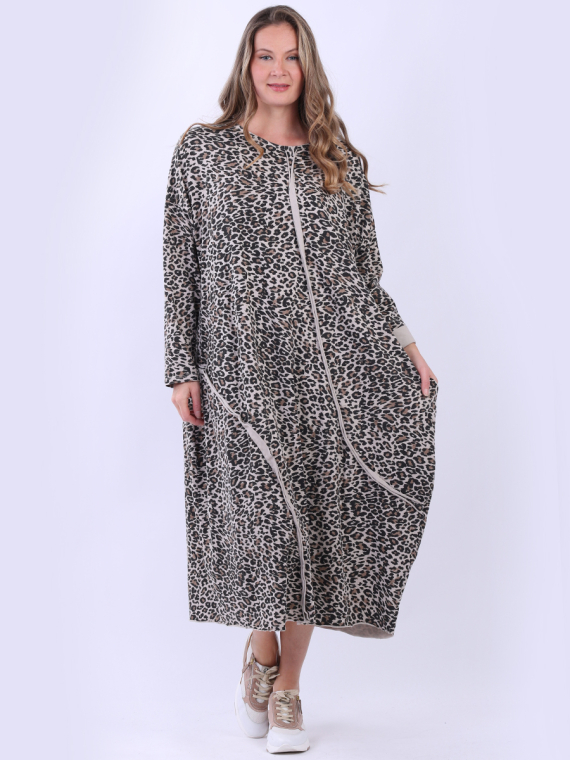 Plus Size Leopard Cotton Dress