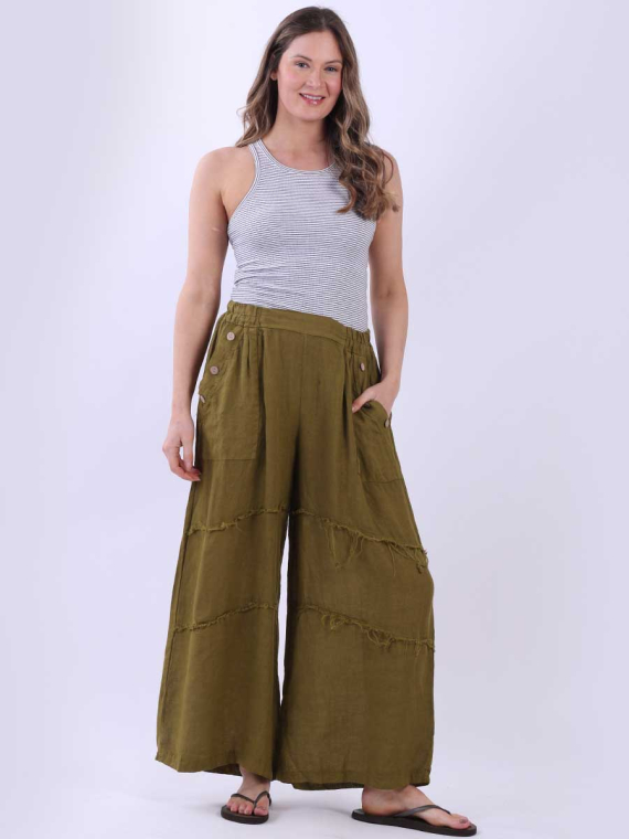 Wide Leg Linen Palazzo