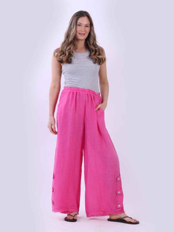 Wide Leg Linen Trouser