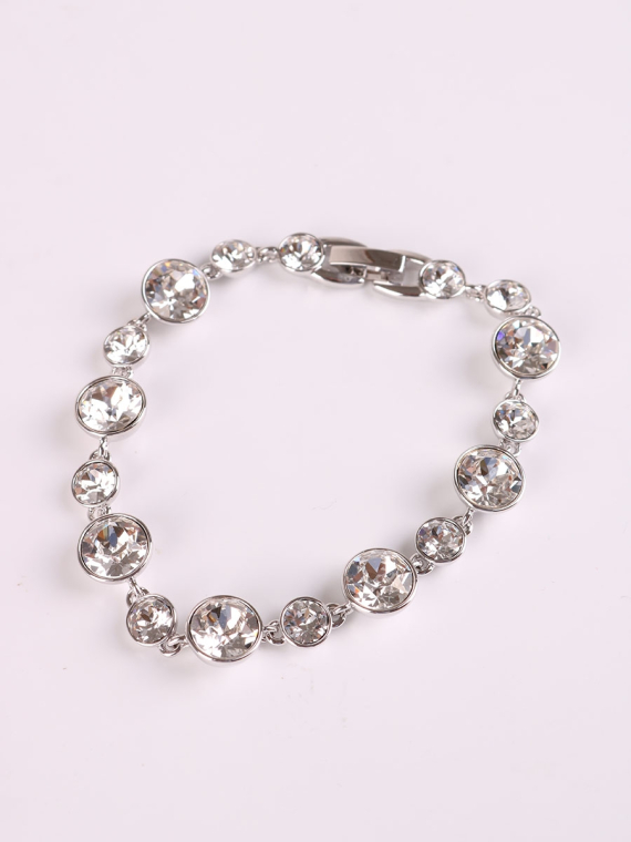 Rhodium Plated Crystal Bracelet-1