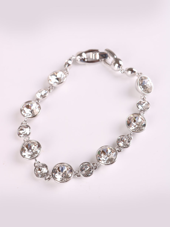 Rhodium Plated Crystal Bracelet-2