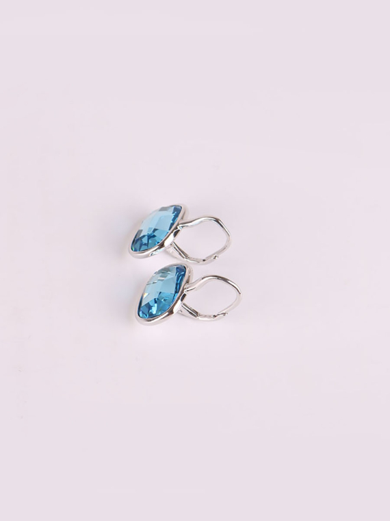Rhodium Plated Crystal Earrings-2