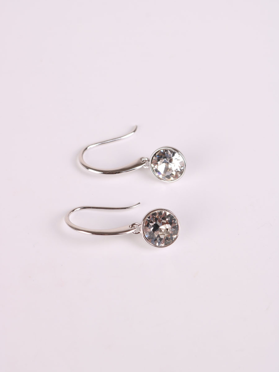 Rhodium Plated Crystal Earrings