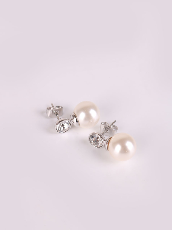 Rhodium Plated Crystal Earrings 