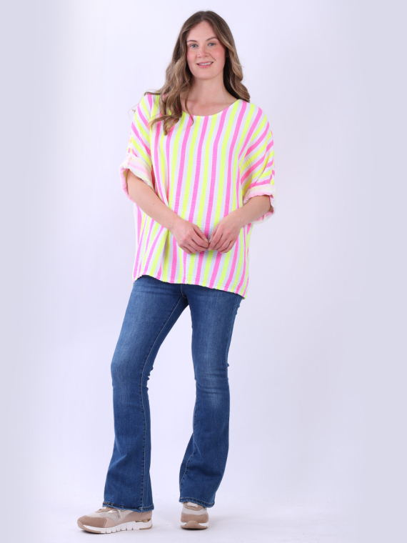 Stripy Print Cotton Top