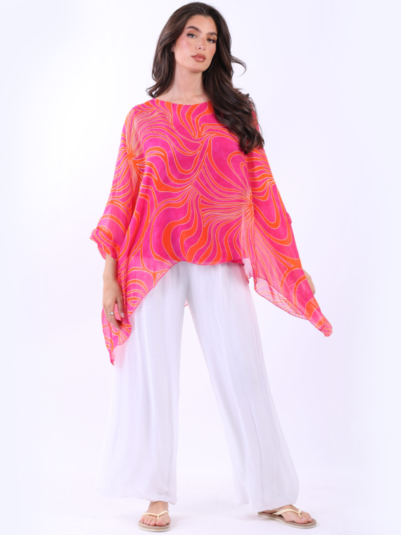 Batwing Silk Tunic Top