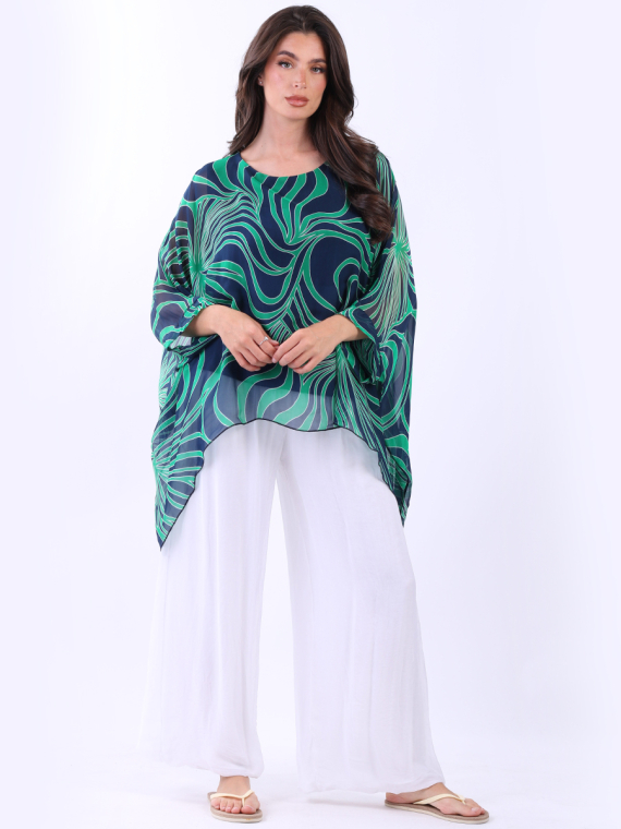 Batwing Silk Tunic Top