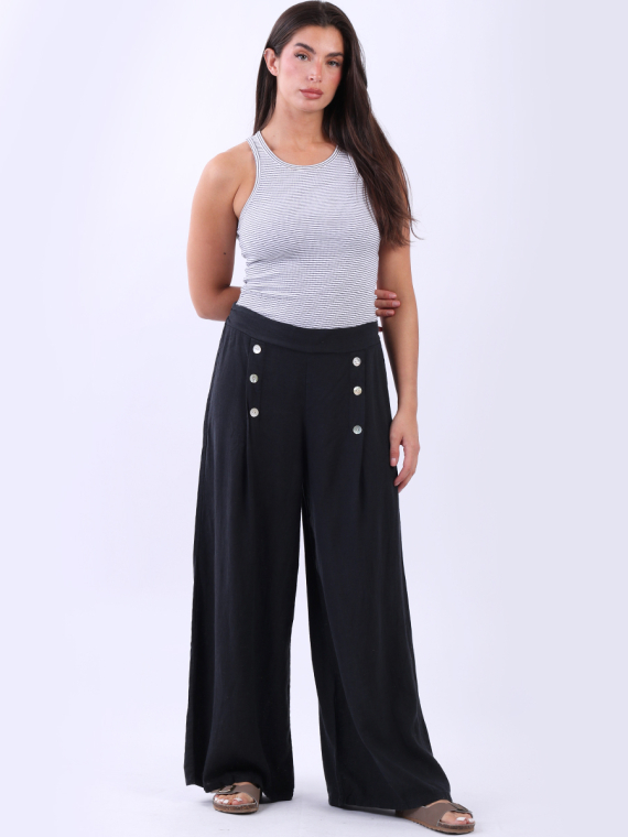 Linen Wide Leg Palazzo Pant