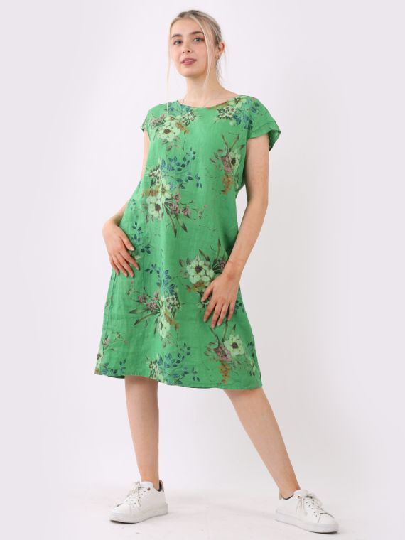 Linen cap new arrivals sleeve dress