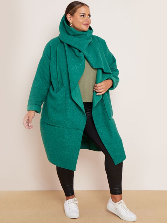 Wholesale Italian Cowl Neck Woolen Oversized Lagenlook Coat