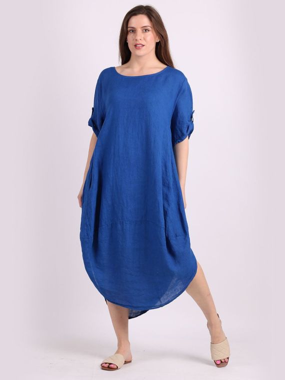 Italian Made Plain Linen Lagenlook Dress