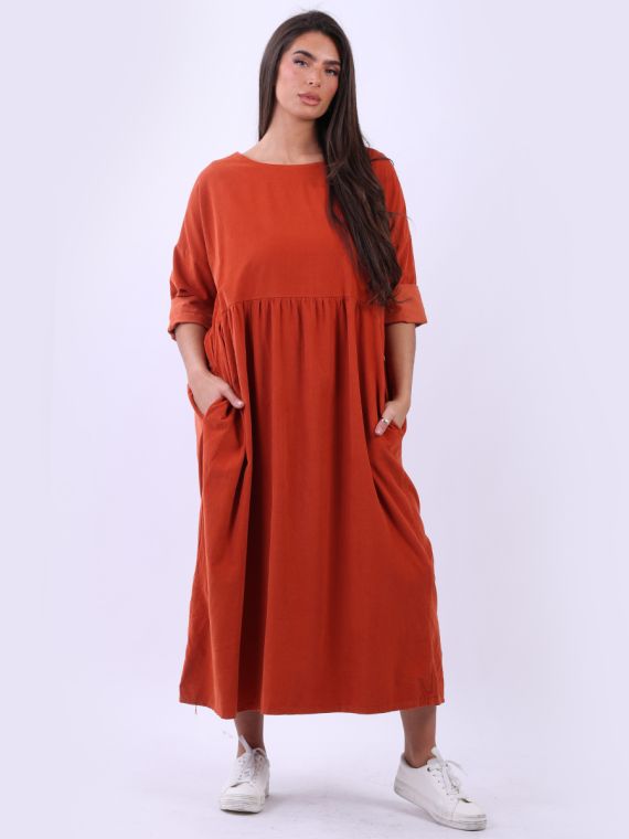 Plus size cheap cotton swing dress