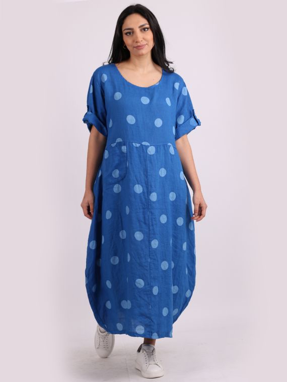 Linen polka discount dot dress